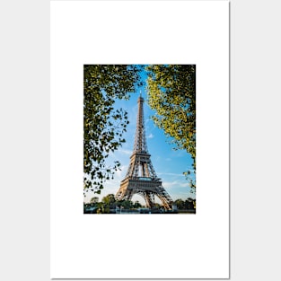 The Eiffel Tower Framed by Trees on the River Seine Posters and Art